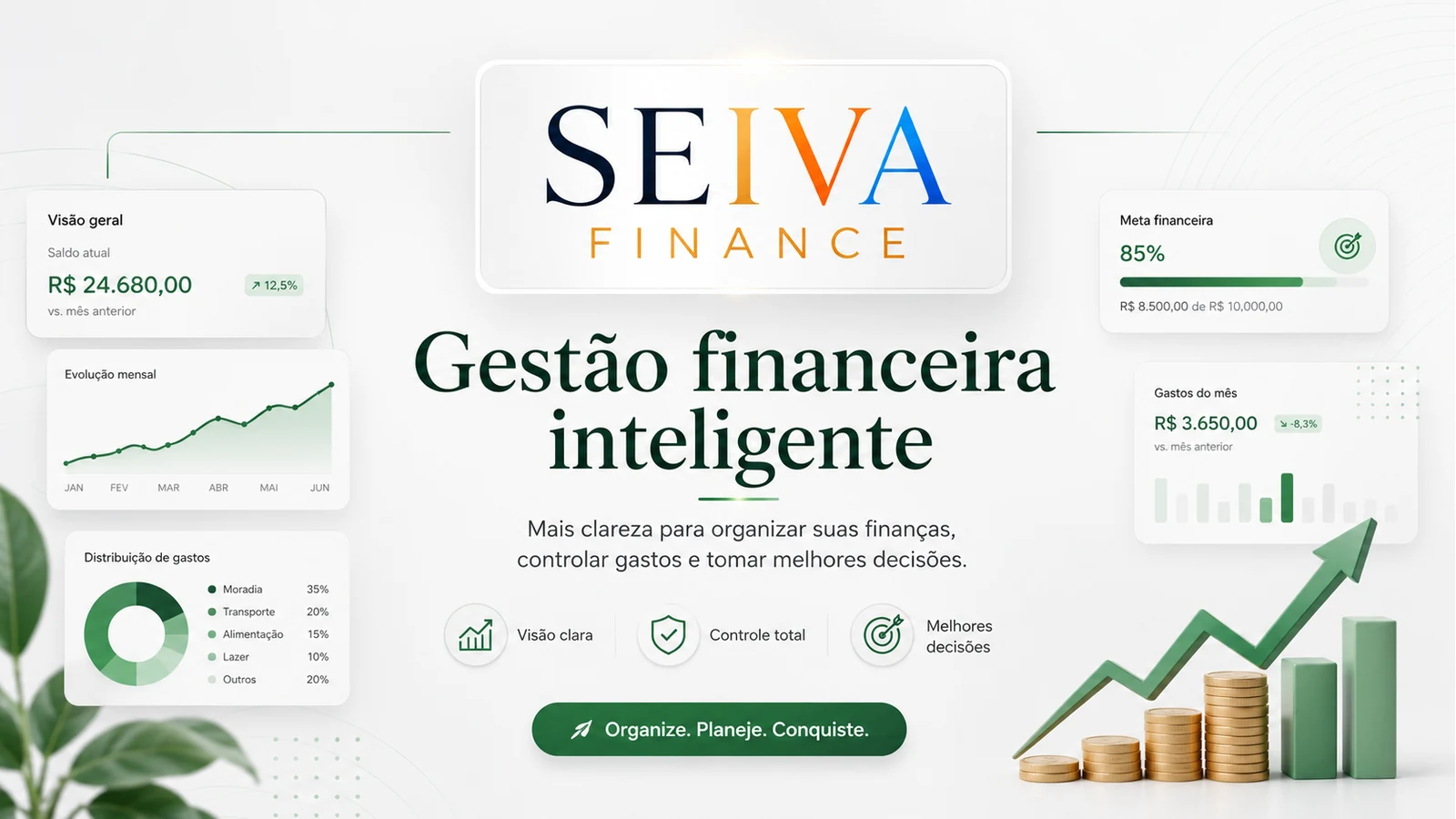 Seiva Finance: gestão financeira inteligente, com visão clara, controle total e melhores decisões